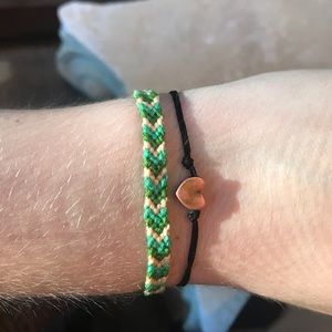 🌺Green and White Summery Friendship Bracelet🌺